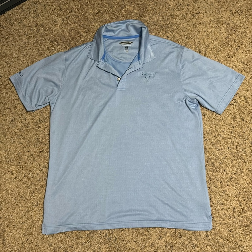 men’s pebble beach XL baby blue polo